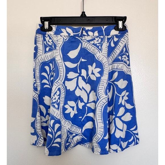 Marine Layer Bonnie Mini Skirt in Blue Tile Print Size 2 - Picture 3 of 6
